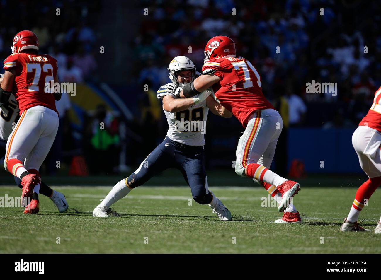 Los Angeles Chargers' Joey Bosa charges toward Kansas City Chiefs ...