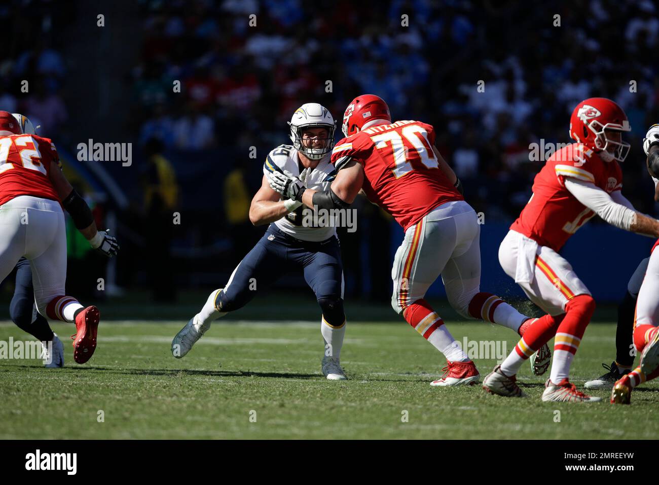 Los Angeles Chargers' Joey Bosa charges toward Kansas City Chiefs ...