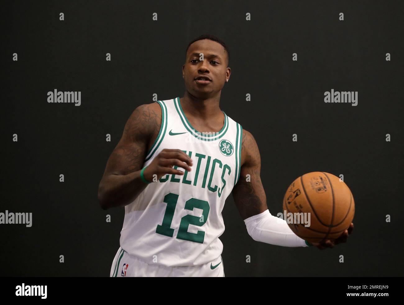 Boston Celtics' Terry Rozier during NBA basketball media day Monday ...
