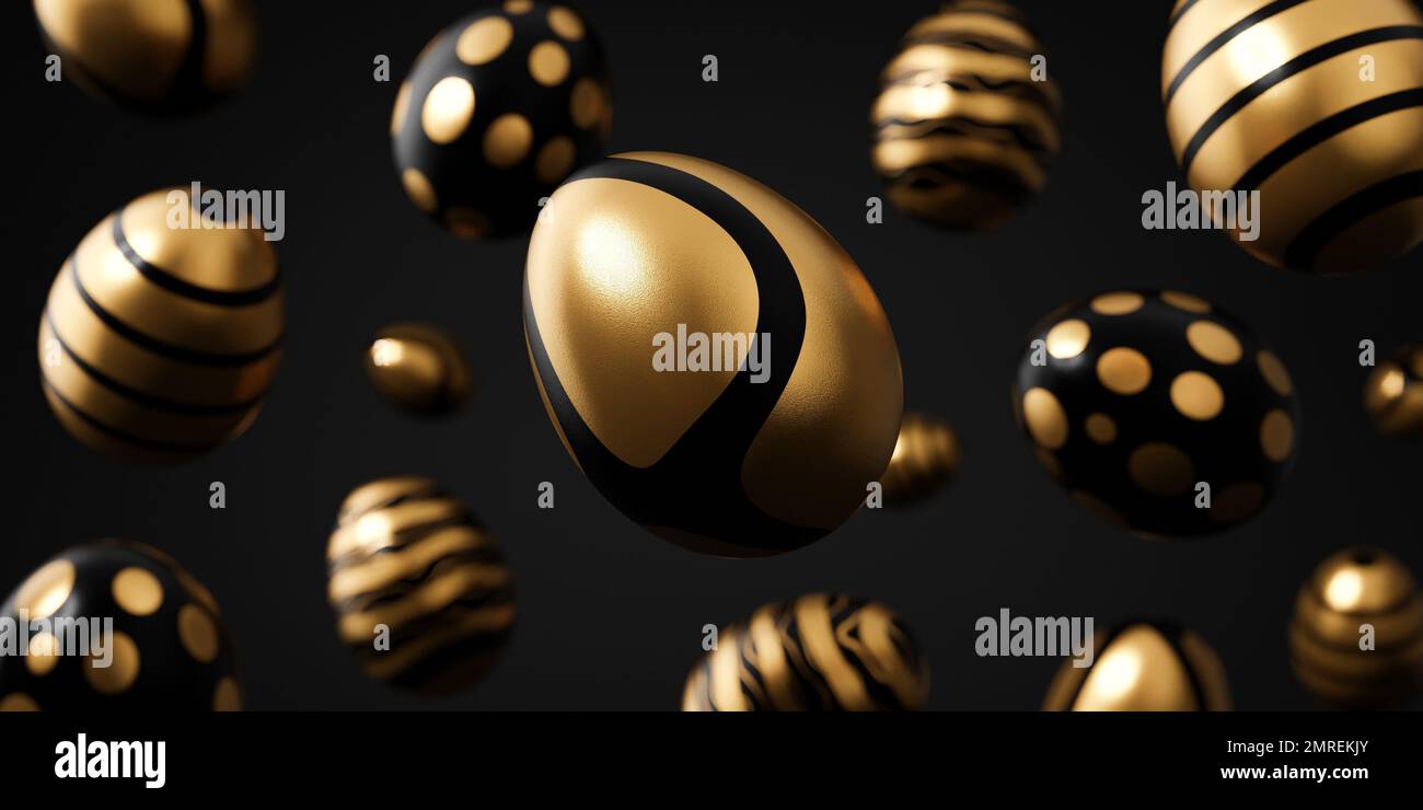 Falling easter egg 3d render background Stock Photo - Alamy