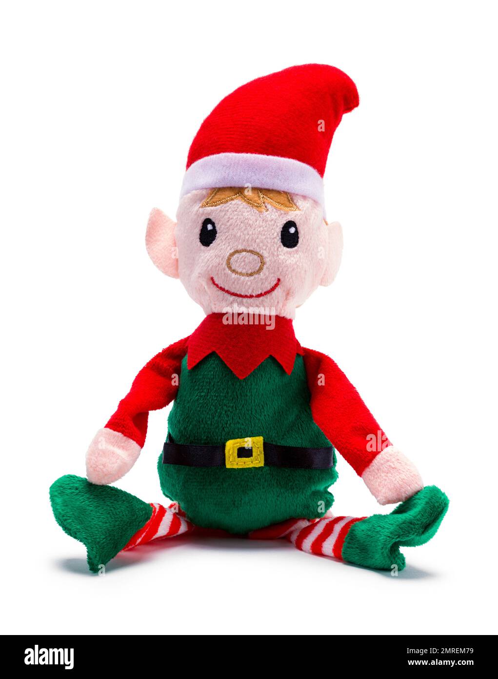 Stuffed Toy Elf Cut Out on White. Stock Photo