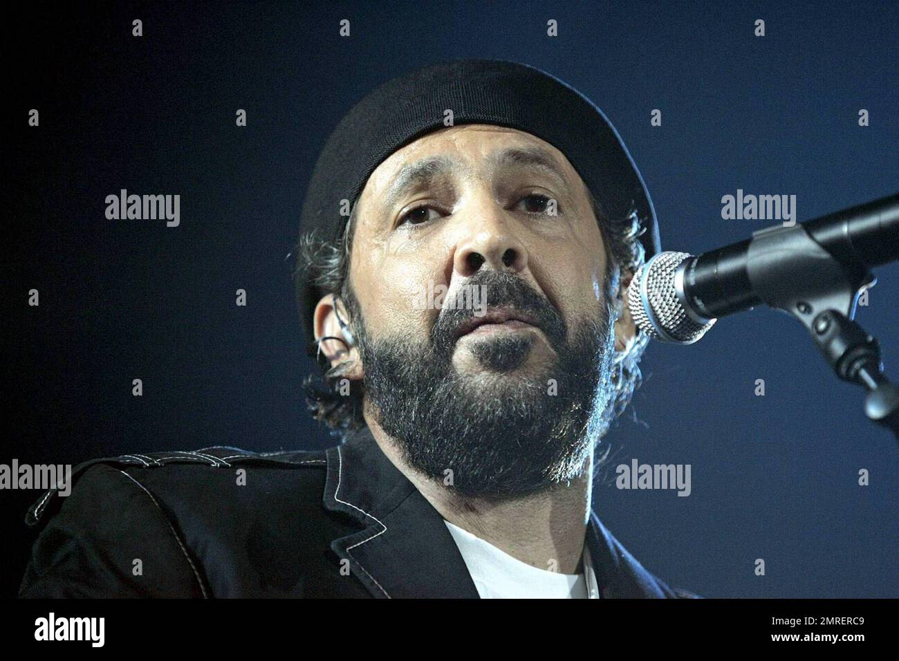 Dominican singer Juan Luis Guerra performs live in concert at the
