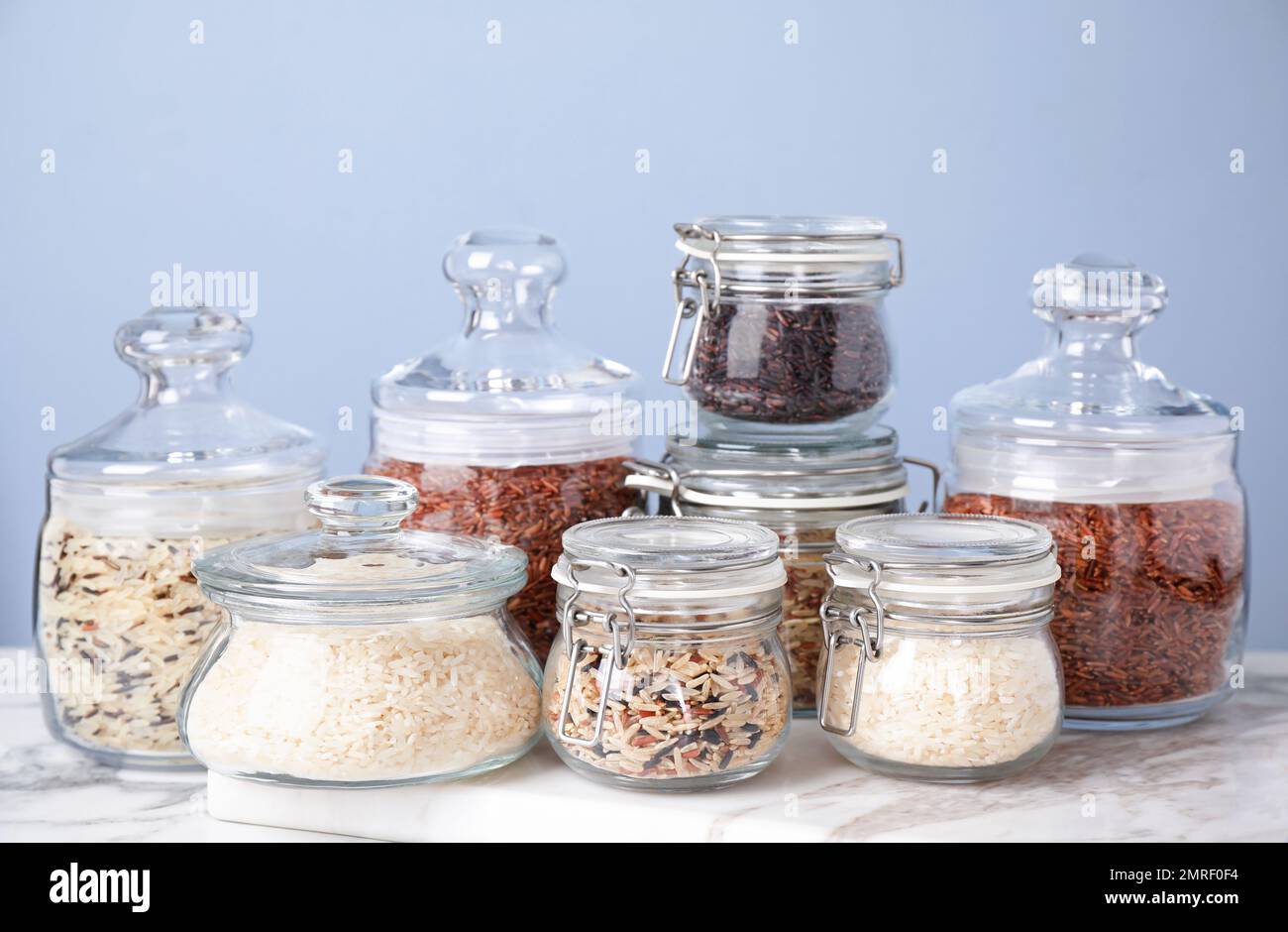 Jars different types rice hi-res stock photography and images - Alamy
