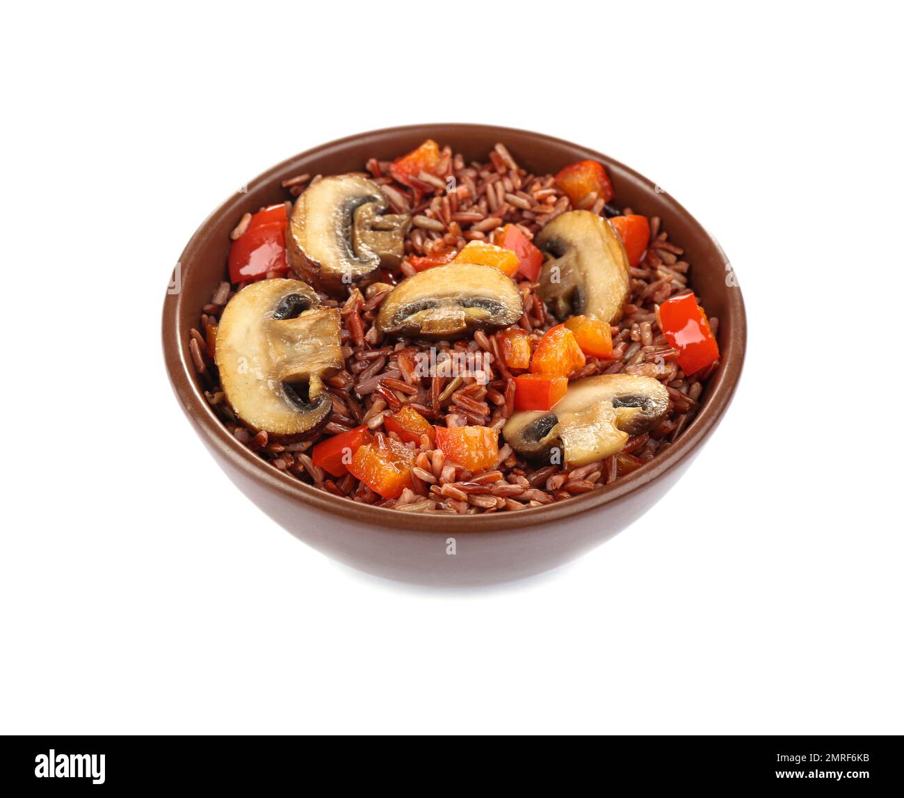 Delicious brown rice in bowl isolated on white Stock Photo - Alamy
