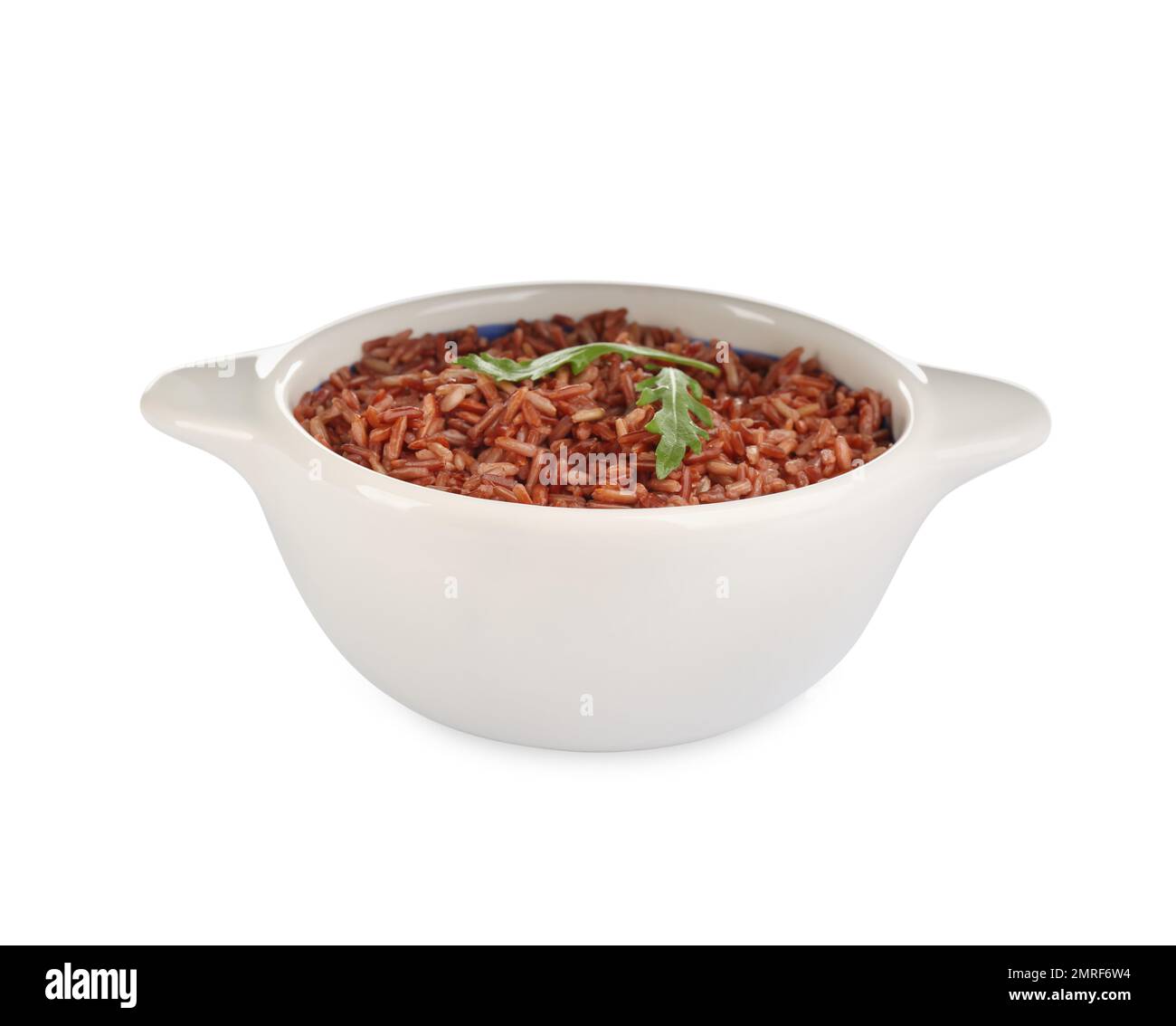 Delicious brown rice in bowl isolated on white Stock Photo - Alamy