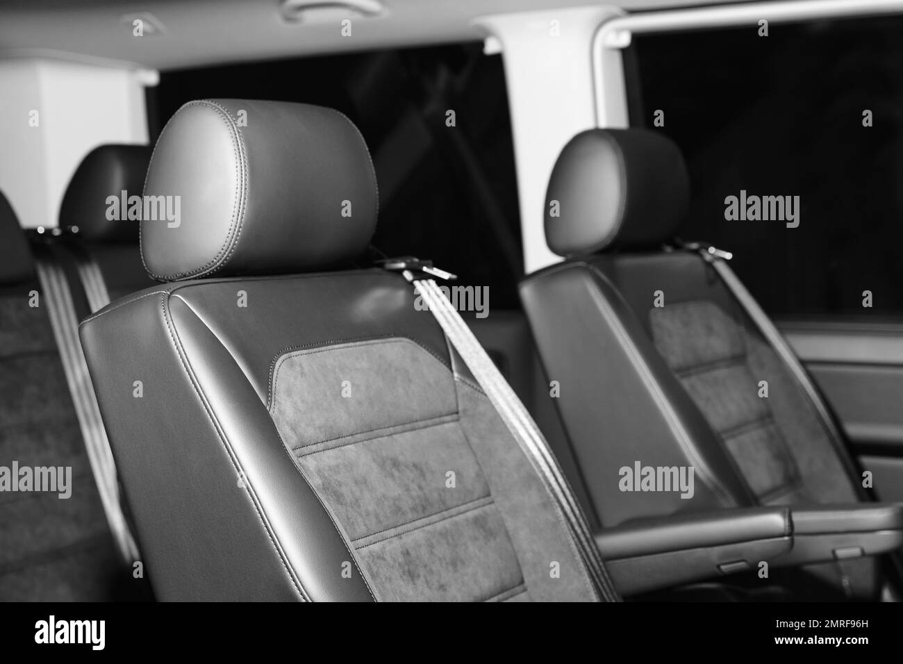 New modern car with comfortable seats inside Stock Photo Alamy