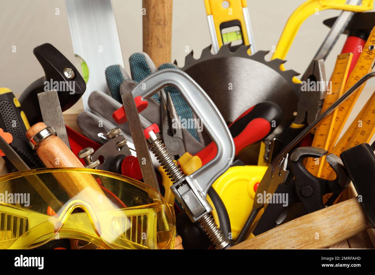 Set different carpenters tools hi-res stock photography and images - Alamy