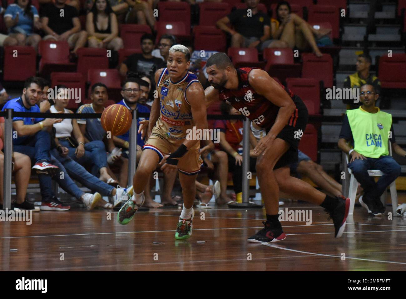 Fortaleza, Brazil. 31/01/2023, Action during the Novo Basquete Brasil NBB  basketball game between Fortaleza Basquete Cearense v Flamengo at the Centro  de Formacao Olimpica, Fortaleza, Brazil. (/SPP) Credit: SPP Sport Press  Photo. /