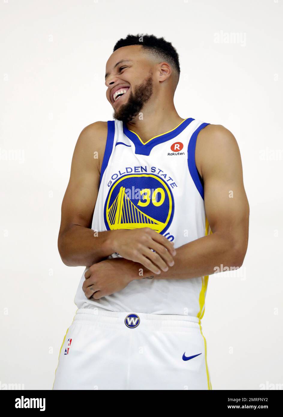 Golden State Warriors' Stephen Curry during NBA basketball team media day  Friday, Sept. 22, 2017, in Oakland , Calif. (AP Photo/Marcio Jose Sanchez  Stock Photo - Alamy