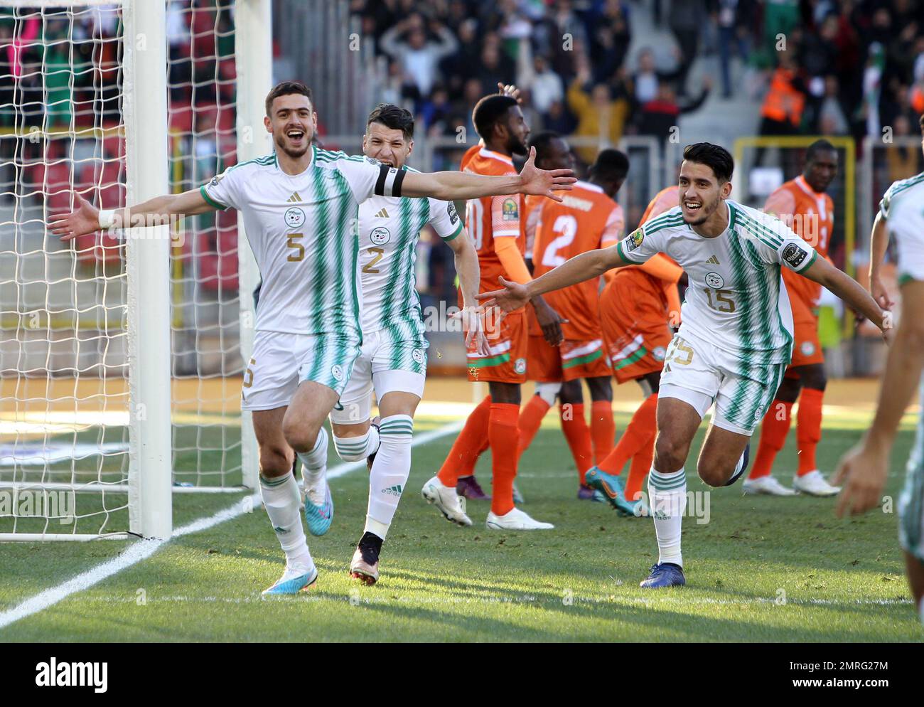 Oran. 1st Feb, 2023. Ayoub Abdellaoui (1st L) Of Algeria Celebrates ...