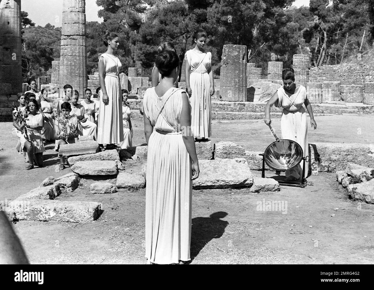 The Olympic torch lit at the start of the relay to Tokyo on Aug. 21