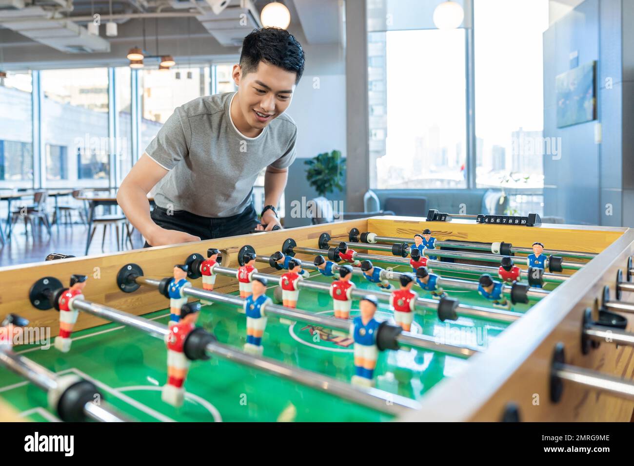 The young man to play board games Stock Photo