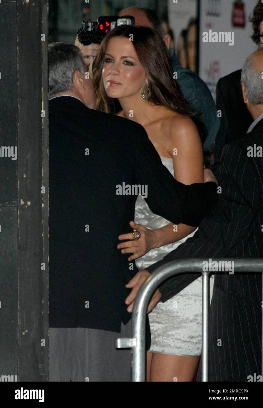 kate beckinsale silver dress Kate Beckinsale Hits the Runway NYFW in Silver Goddess Look