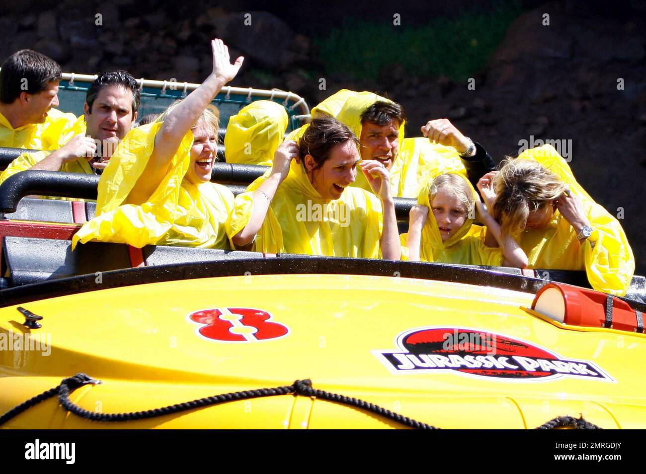 Kate Moss splashes down on "Jurassic Park the Ride" at Universal