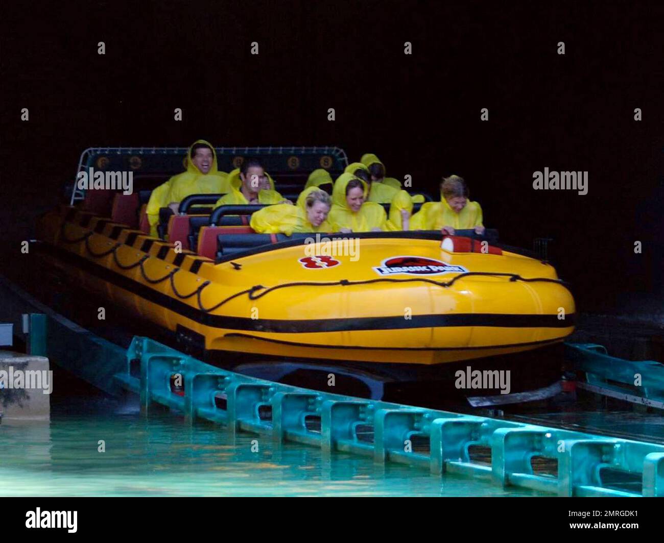 Kate Moss splashes down on "Jurassic Park the Ride" at Universal