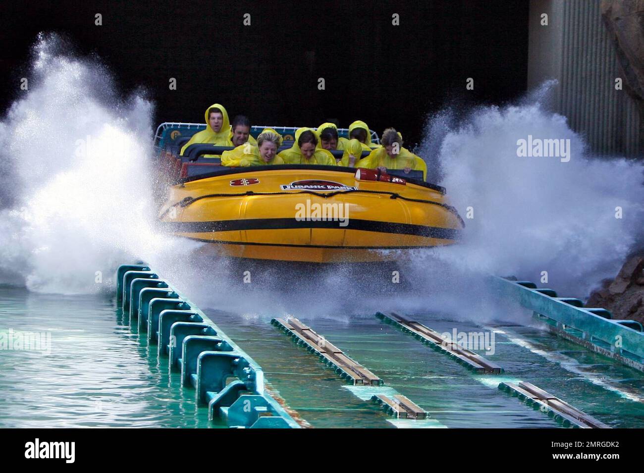Kate Moss splashes down on "Jurassic Park the Ride" at Universal