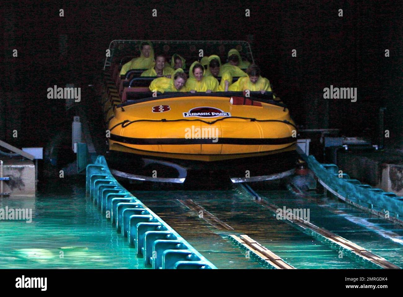 Kate Moss splashes down on "Jurassic Park the Ride" at Universal