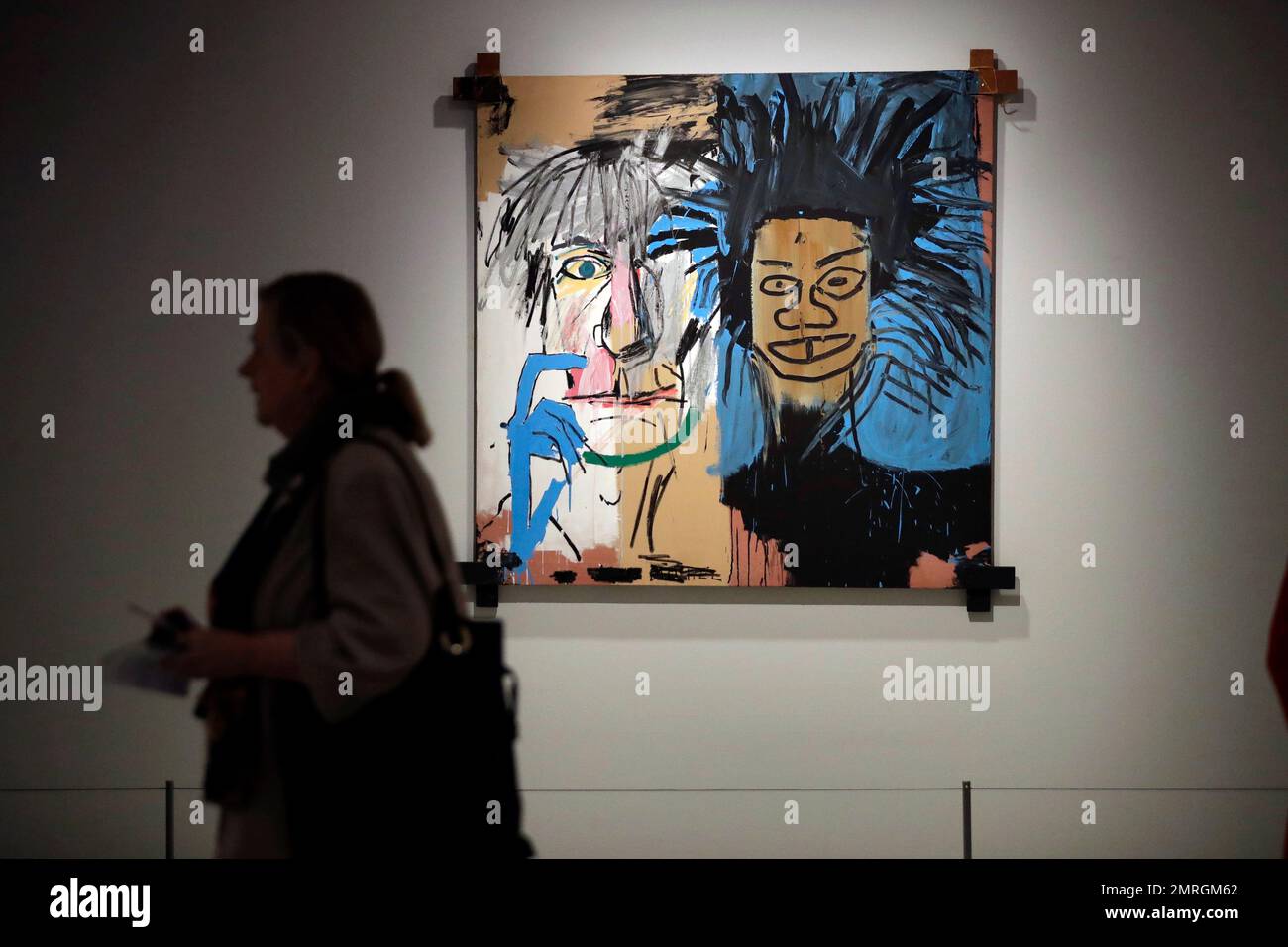 The JeanMichel Basquiat painting "Dos Cabezas", a portrait of Warhol