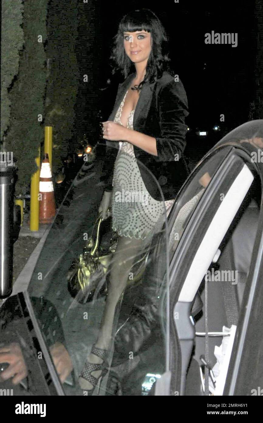 Singer Katy Perry leaves the restaurant Nobu on Grammy Nomination night