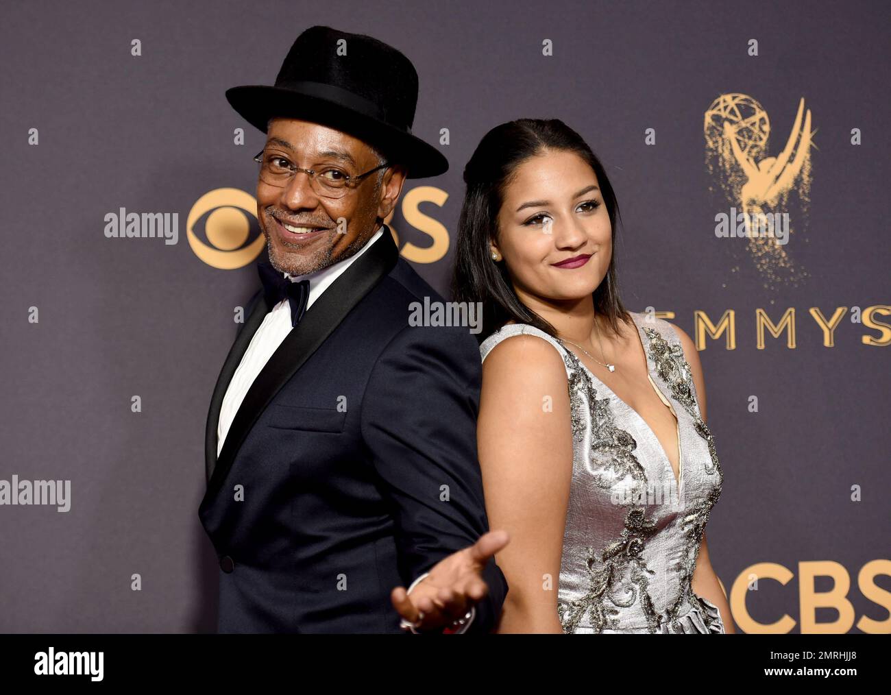 Giancarlo Esposito, left, and Shayne Lyra Esposito arrive at the 69th