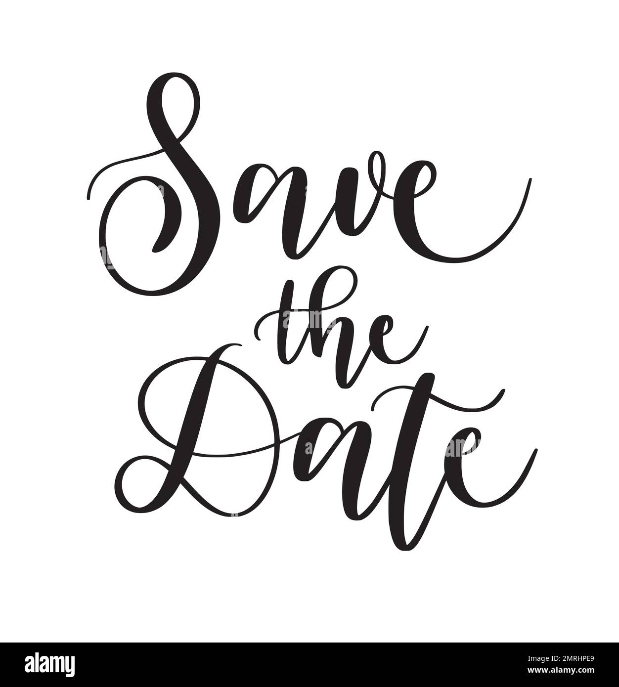 Save the date. Cute modern calligraphy wedding reception doodle Stock