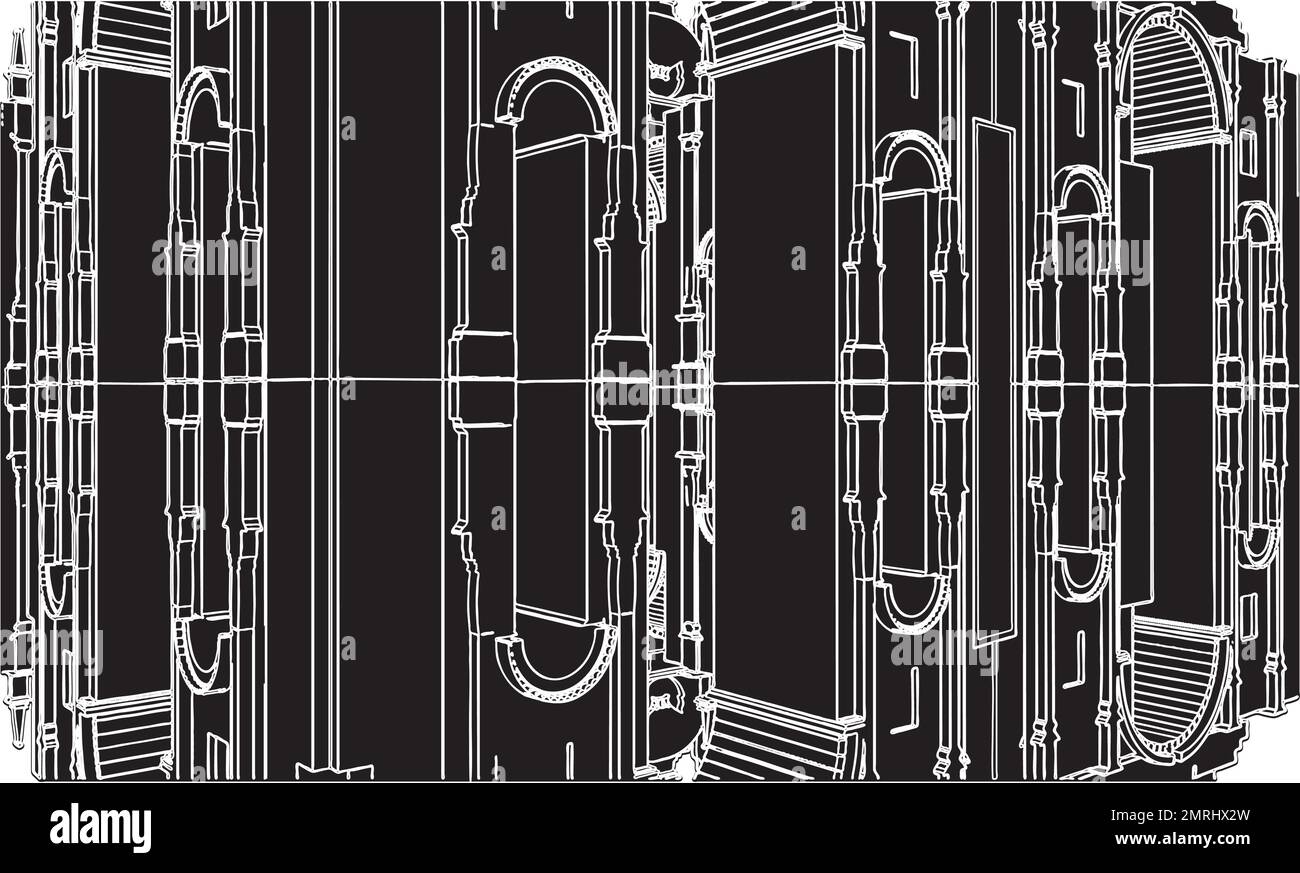 Abstract Eclectic Building Construction Vector Stock Vector