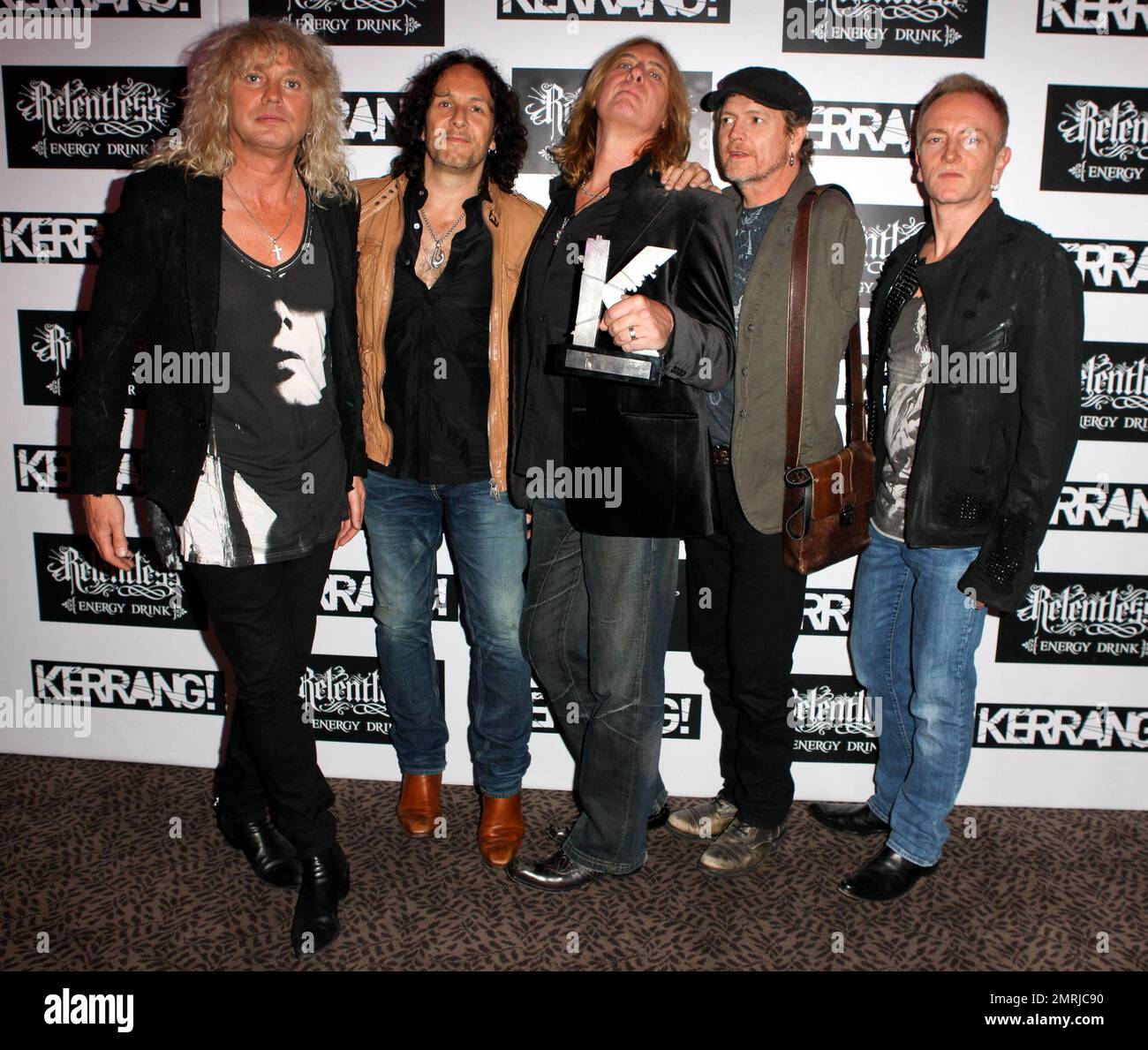 Def Leppard with their Inspiration with their xxx award during The  Relentless Energy Drink Kerrang! Awards at The Brewery. London, UK. 6911  Stock Photo - Alamy