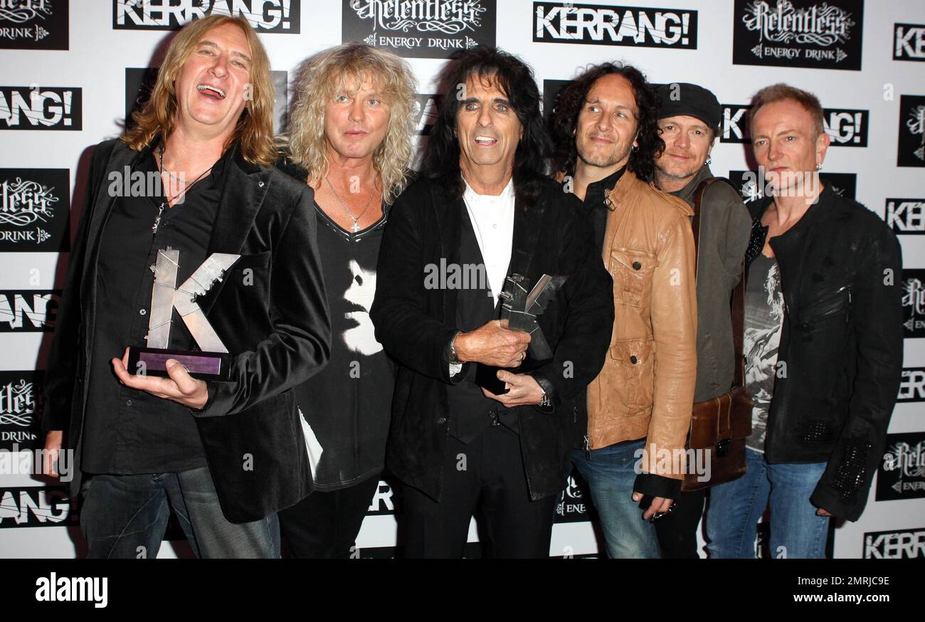 Alice Cooper with his Icon award and Def Leppard with their Inspiration