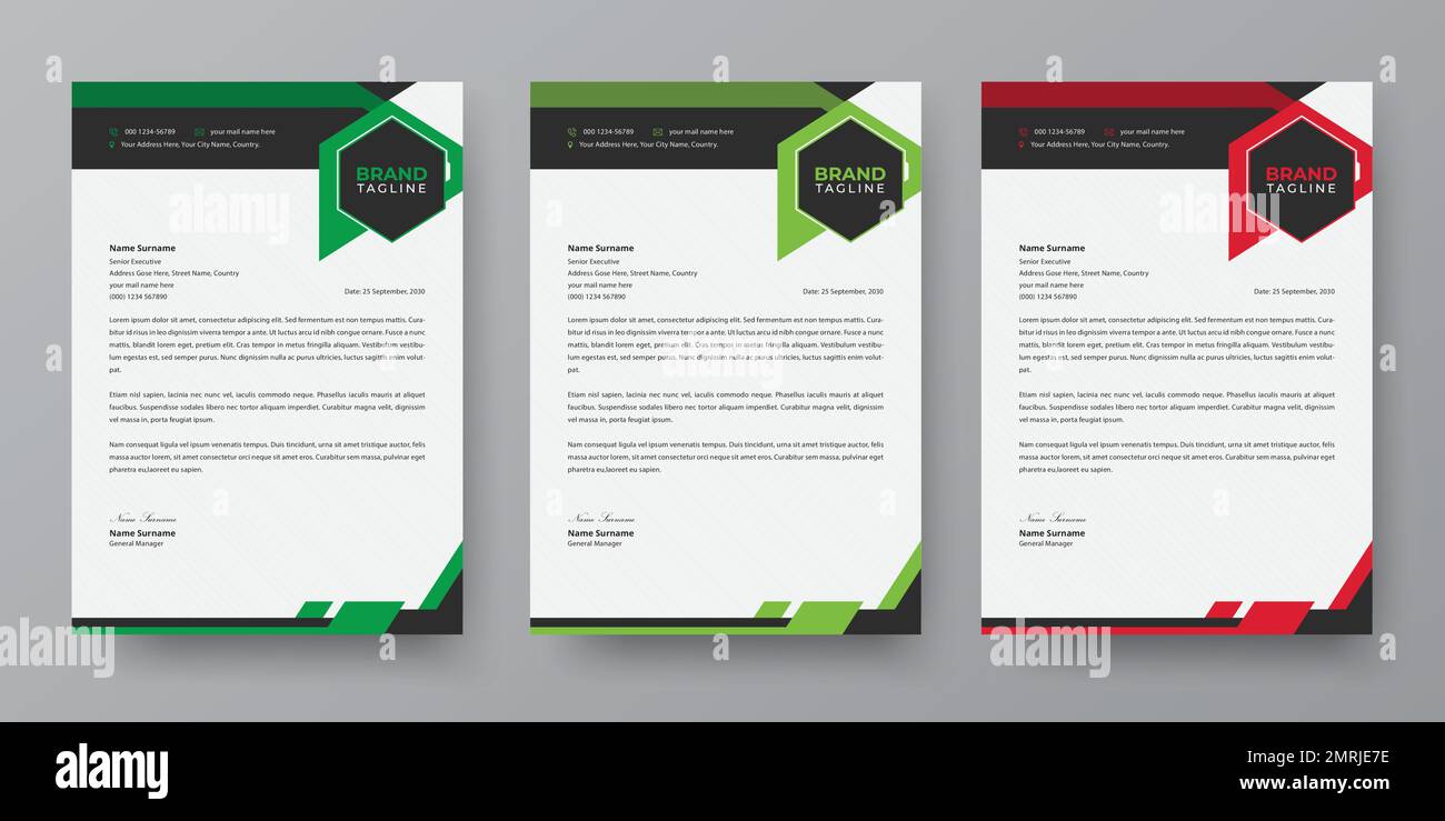 Modern business letterhead, stationery and brand identity template