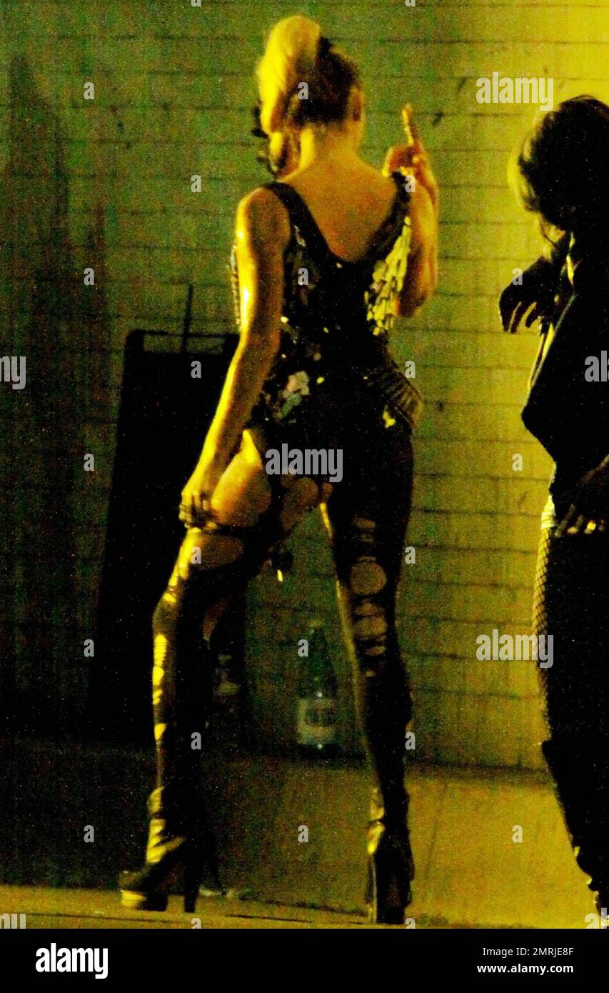 Singer Kesha (Kesha Rose Sebert) films a new music video overnight in a ...