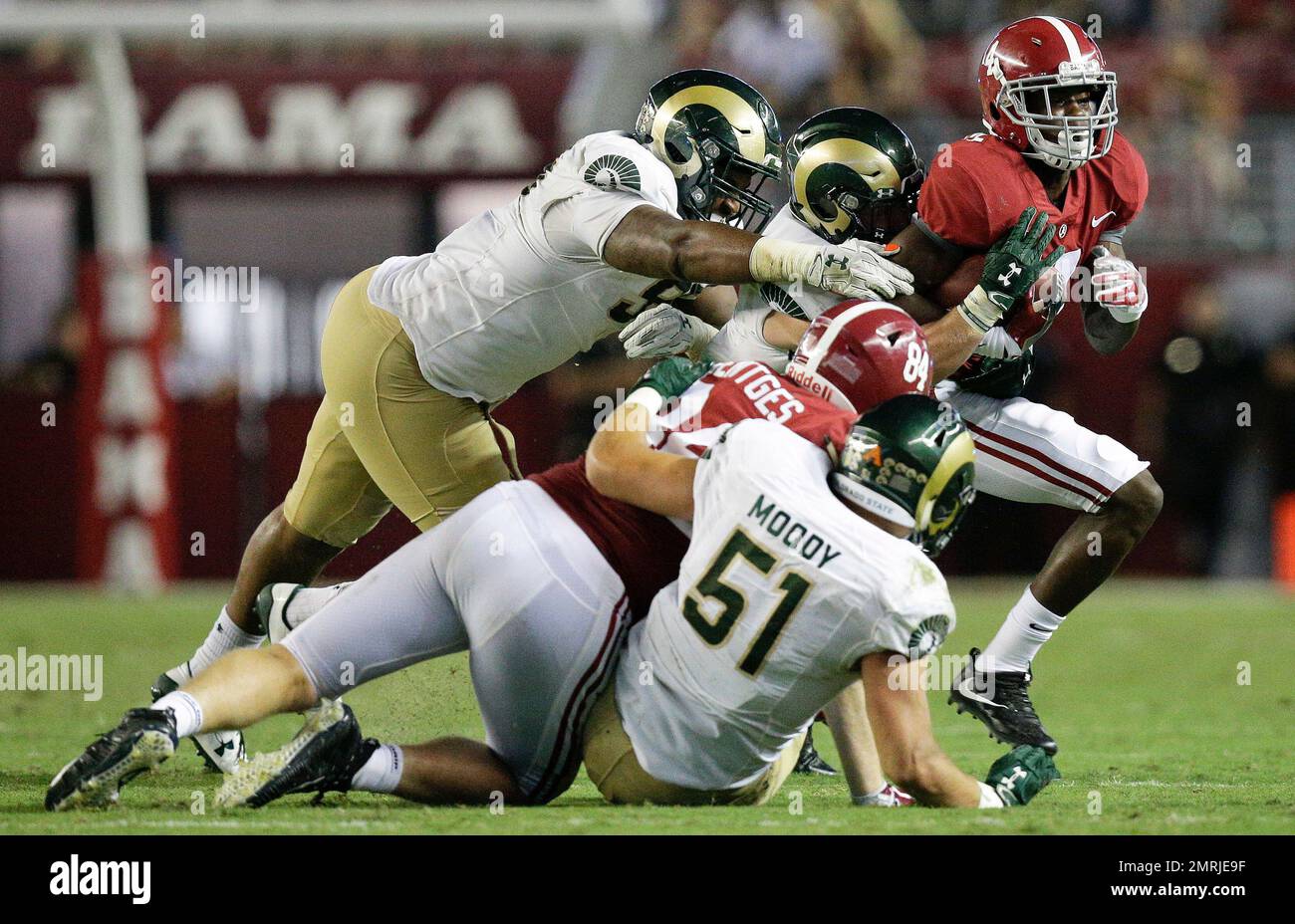 Alabama wide receiver Jerry Jeudy runs the ball against Colorado State ...
