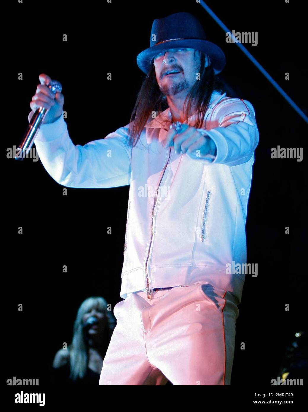 Kid Rock performs live at the 2008 Bud Bowl, part of Super Bowl