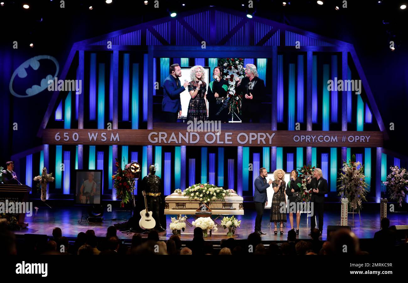 The group Little Big Town performs during a memorial service for