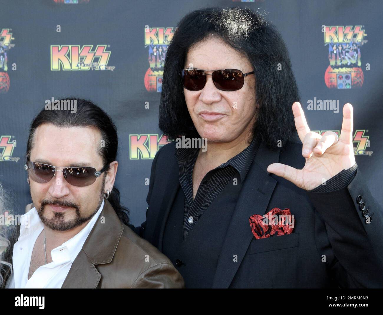Eric Singer and Gene Simmons attend the KISS by Monster Mini Golf grand ...