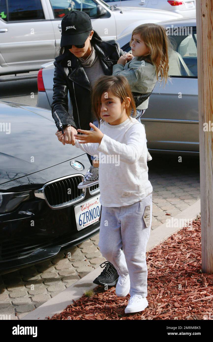 Kourtney Kardashian tool the kids to visit friends and then to lunch at