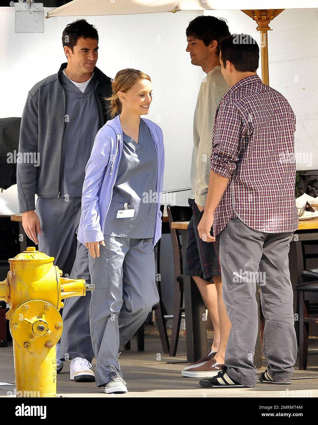 Ashton Kutcher and Natalie Portman film scenes for their new movie