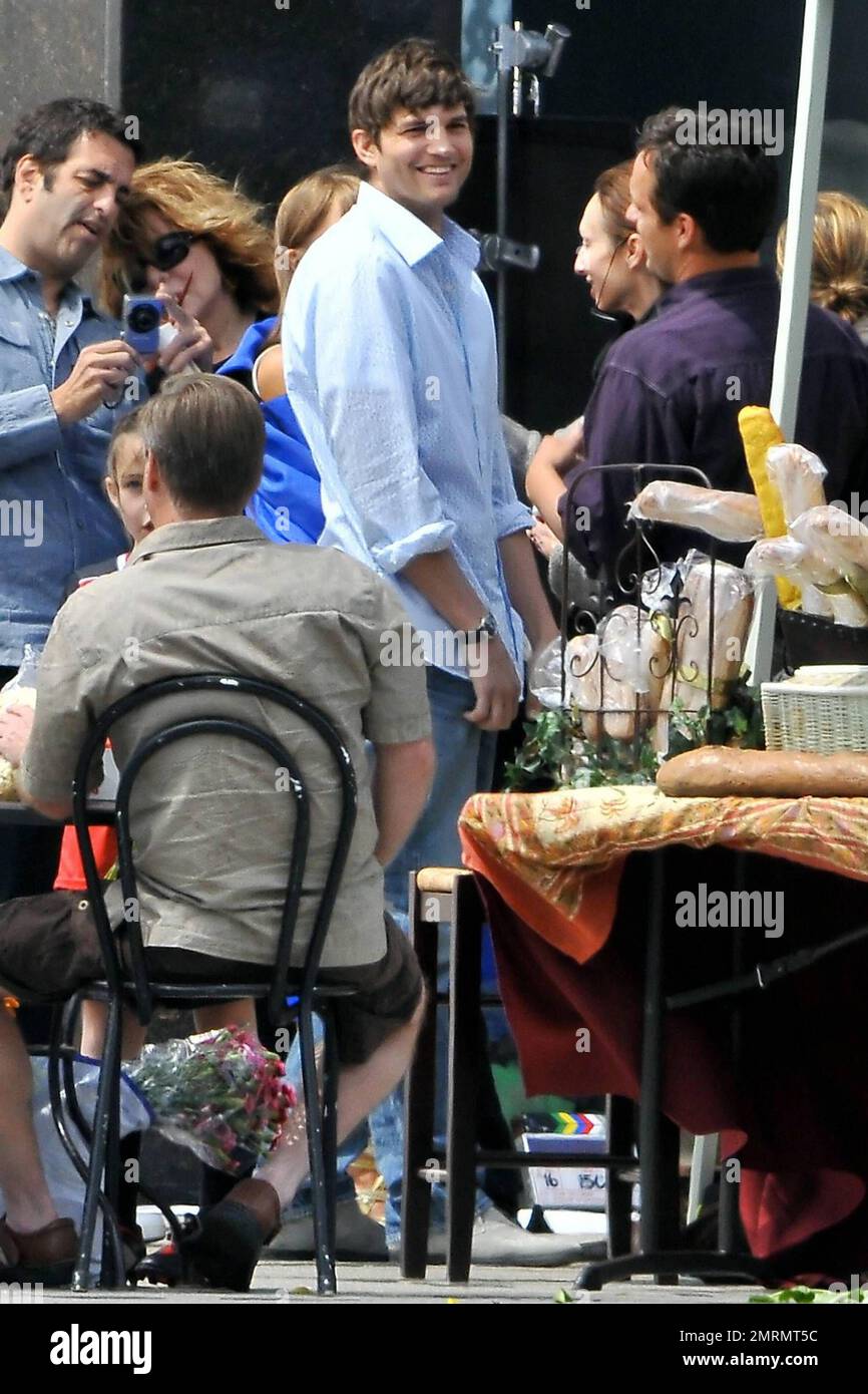Ashton Kutcher and Natalie Portman film scenes on the set of a new Ivan