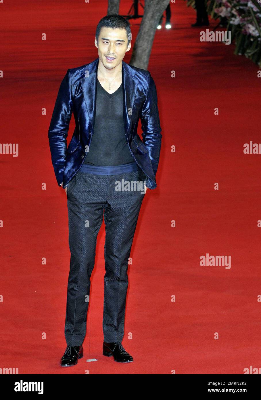 Hu Bing walks the red carpet at Auditorium Parco Della Musica for the ...