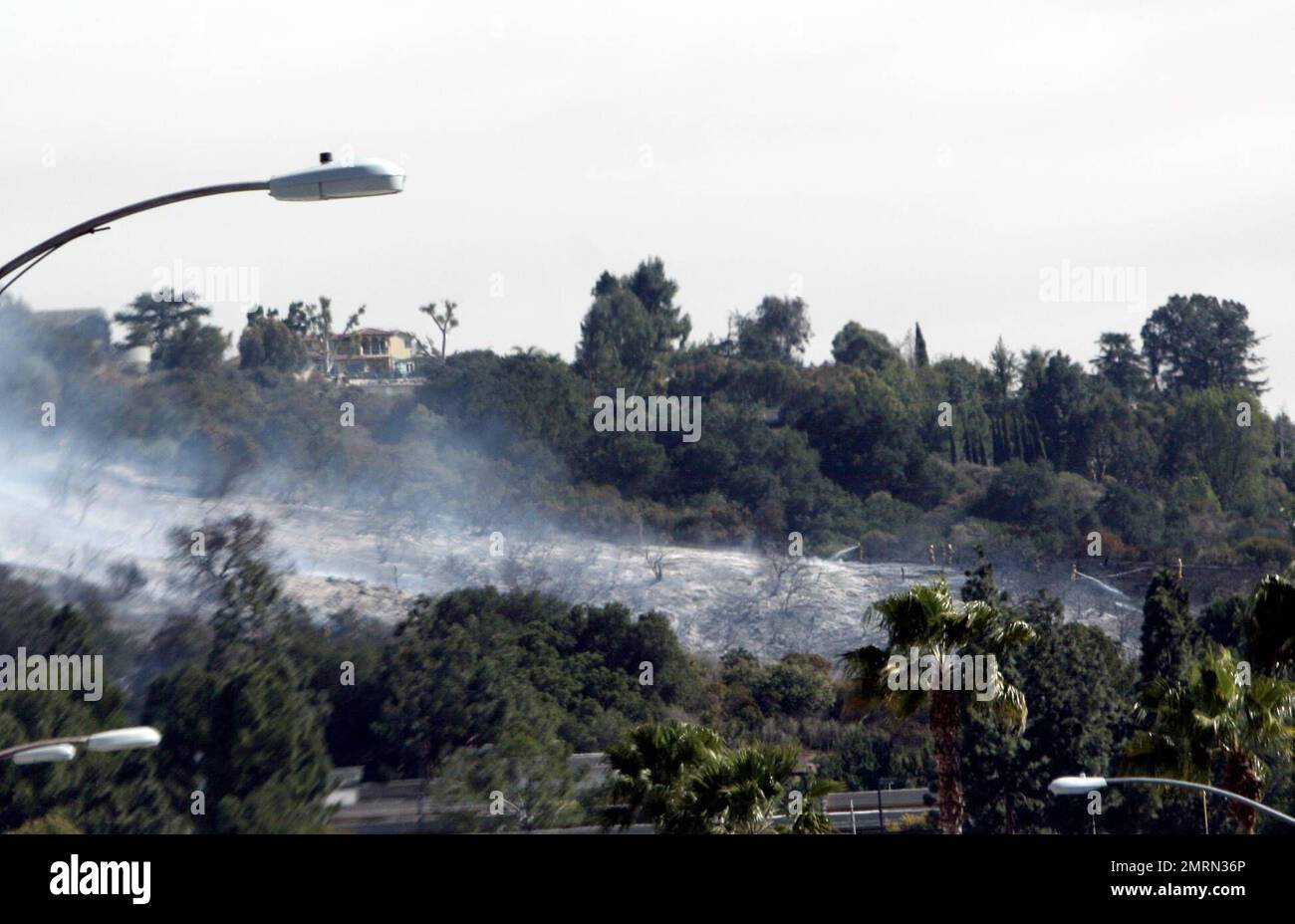 The famous hollywood sign was in danger today as a fire raged on the