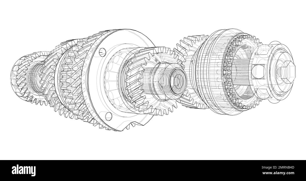 Gearbox sketch. Vector Stock Vector Image & Art Alamy