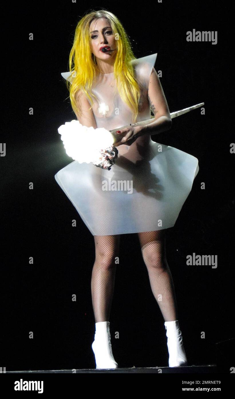 lady gaga birthday dress celebrates her 25th with a peformance at the Staples Center. During the show, Gaga wore a bracelet reading 