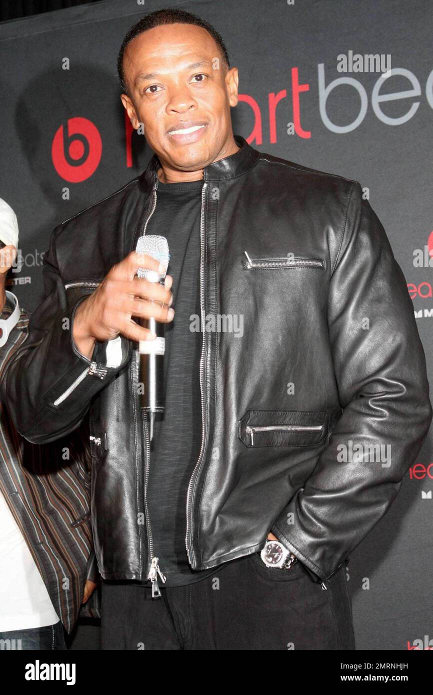 Dr. Dre attends the Heartbeats by Lady Gaga headphones unveiling at GILT at The New York Palace Hotel in New York, NY. 9/30/09. Stock Photo