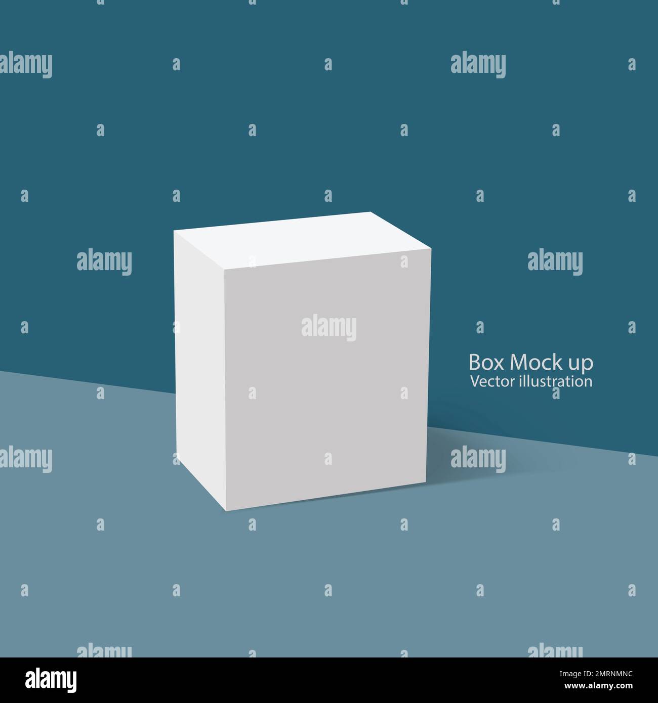 3D box mockup on blue background, mockup template -vector illustration