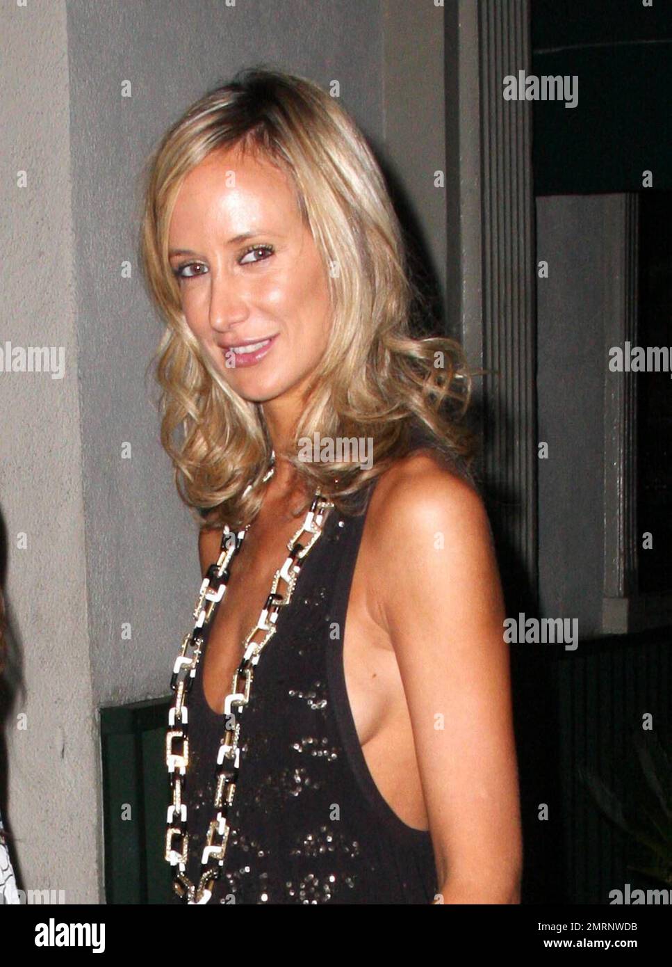 Exclusive!! Lady Victoria Hervey leaves popular steak restaurant The Palm.  The UK 'It Girl' showed off more than she intended in a skimpy black dress after dining with friends at the West Hollywood eatery.  Los Angeles, CA 8/30/08 Stock Photo