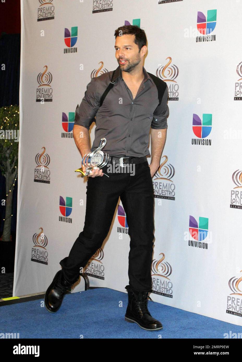 Puerto Rican pop singer Ricky Martin, who received the Global Icon ...