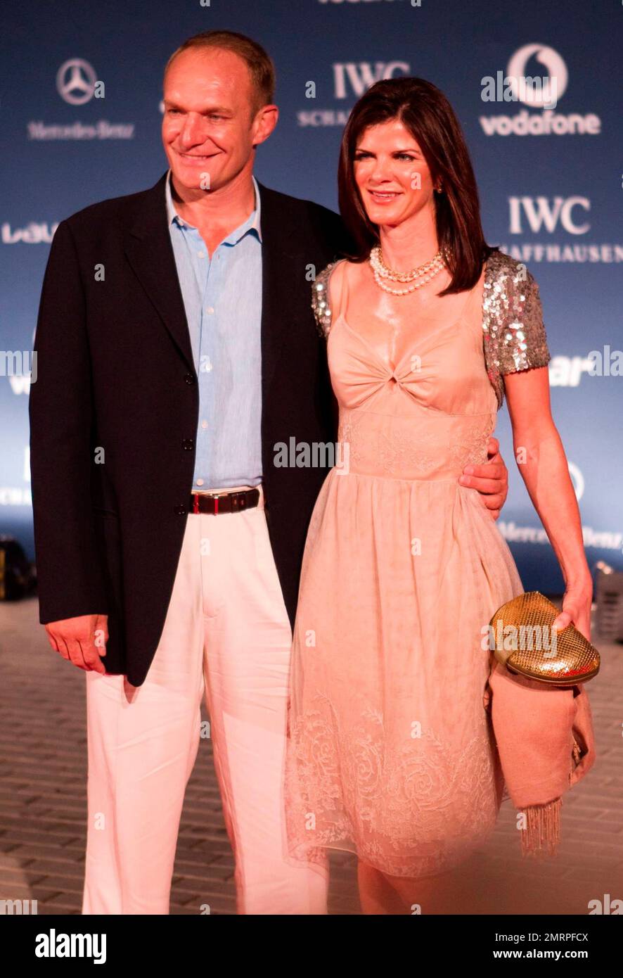 Francois Pienaar and Nerine Winter arrive to the Laureus World Sports Awards held at Emirates Palace. Abu Dhabi, UAE. 03/09/10. Stock Photo