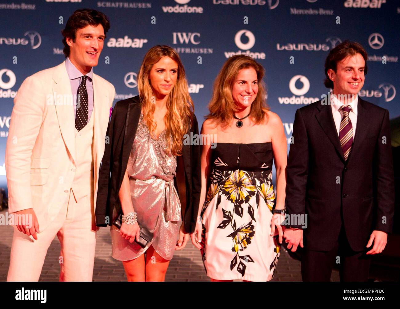 Arantxa Sanchez-Vicario (2nd from right) and guests arrive to the