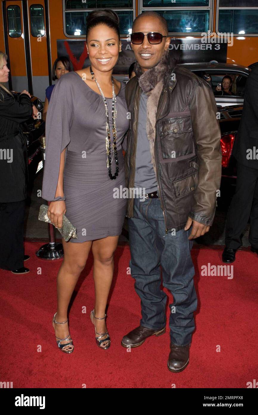 Jamie Foxx and Sanna Lathan at the premiere of Law Abiding Citizen at