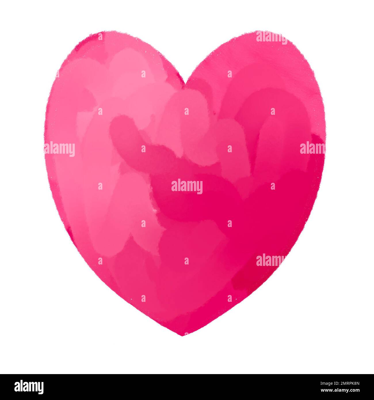 Digital illustration pink heart isolated on white background Stock Photo