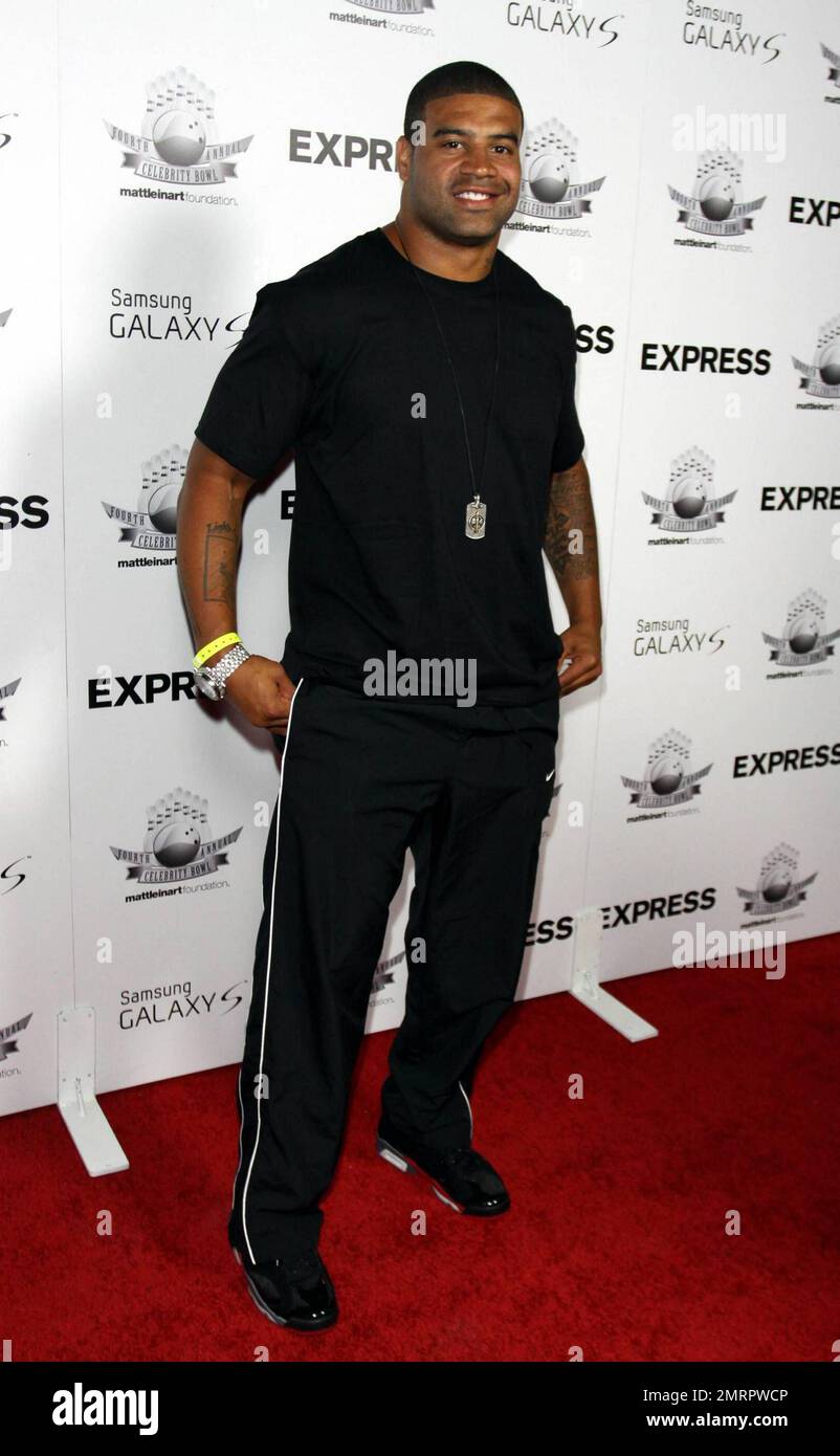 Shawne Merriman arriving at The Express Matt Leinart Foundation